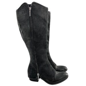 Donald J Pliner Couture collection boots Devi size 6.5 black suede Spat Western